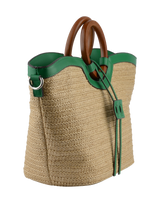Willina - Sac grand porté main Beige/Emeraude