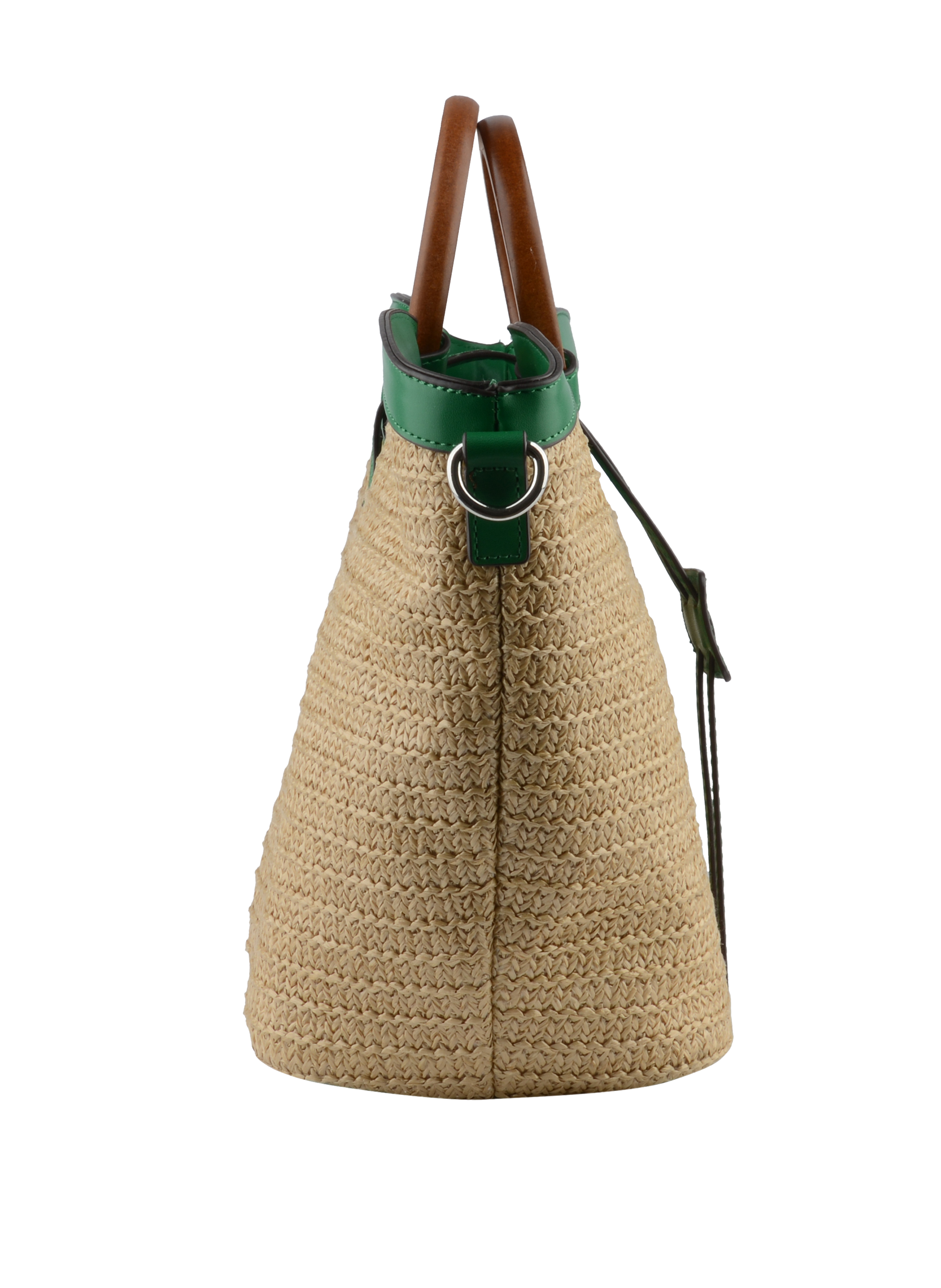 Willina - Sac grand porté main Beige/Emeraude