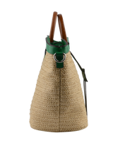Willina - Sac grand porté main Beige/Emeraude
