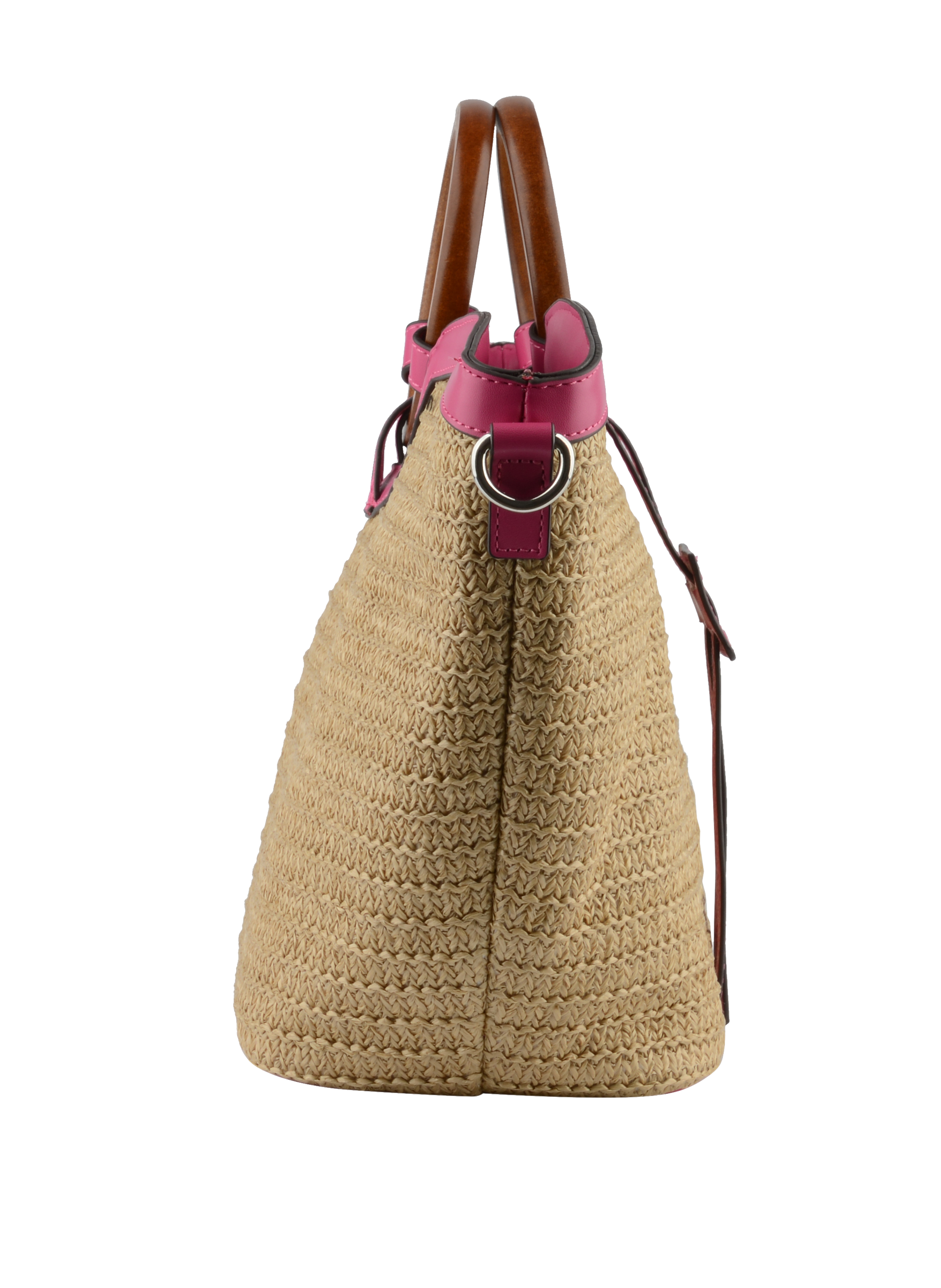 Willina - Sac grand porté main Beige/Fuschia