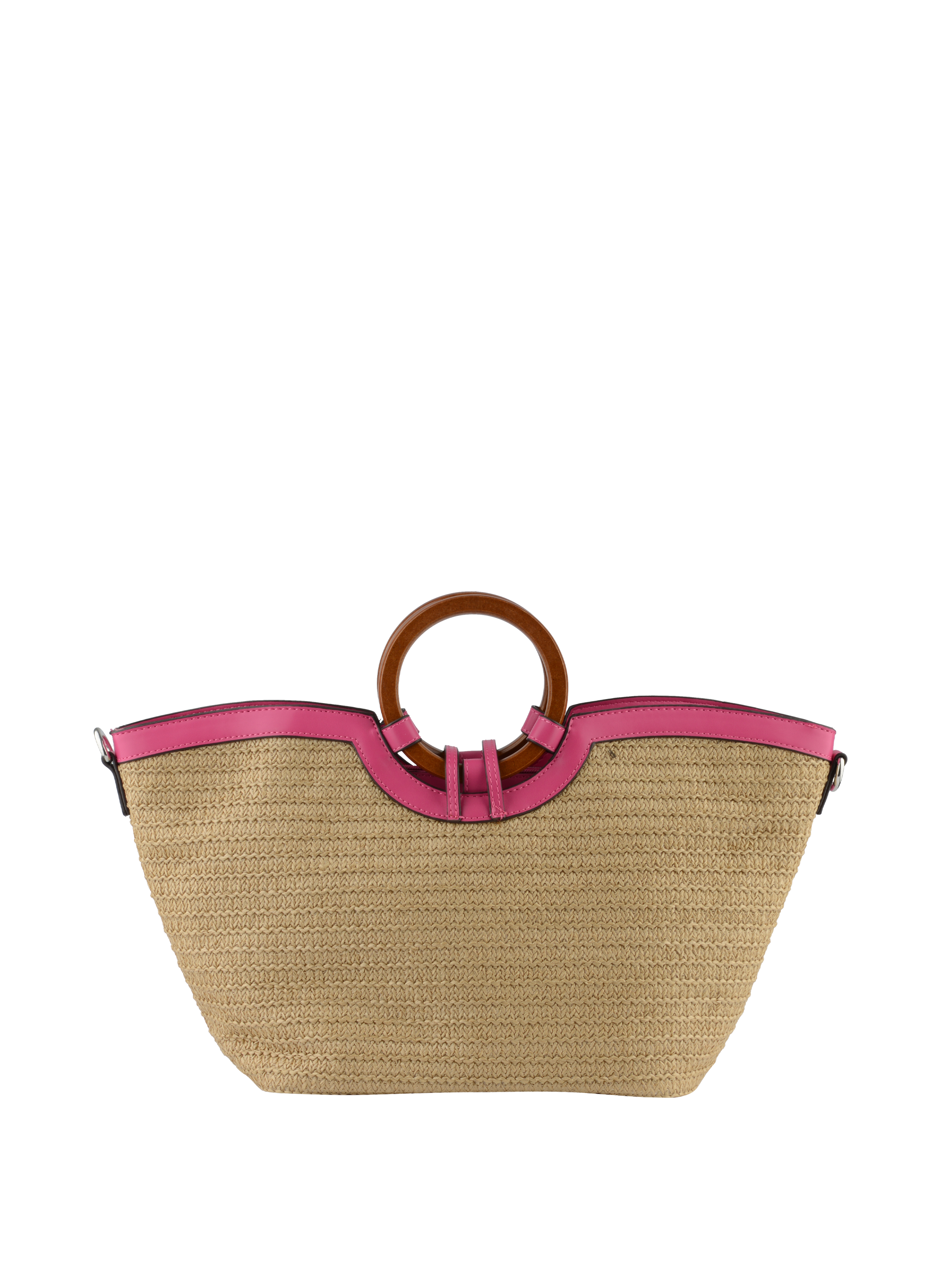 Willina - Sac grand porté main Beige/Fuschia