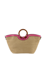 Willina - Sac grand porté main Beige/Fuschia