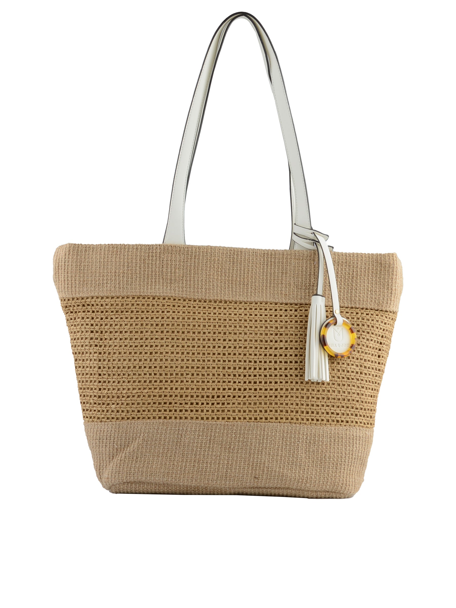 Kateleen - Sac shopping Beige/ Blanc