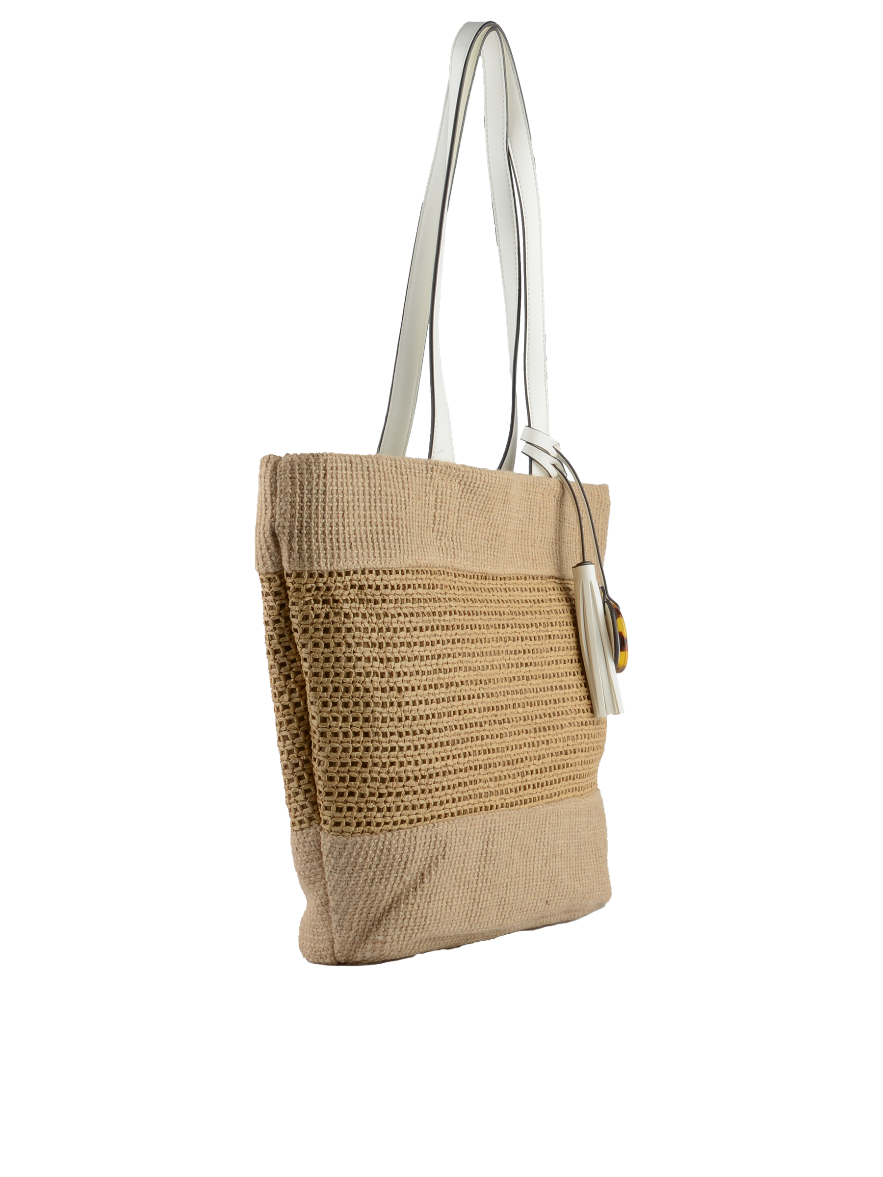 Kateleen - Sac shopping Beige/ Blanc