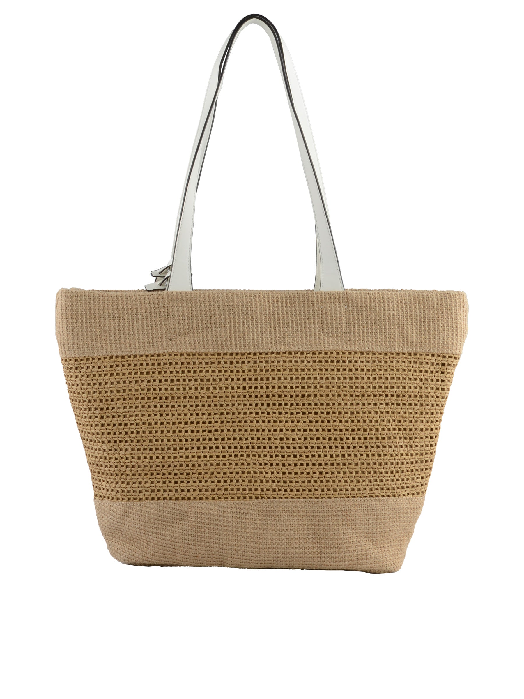 Kateleen - Sac shopping Beige/ Blanc