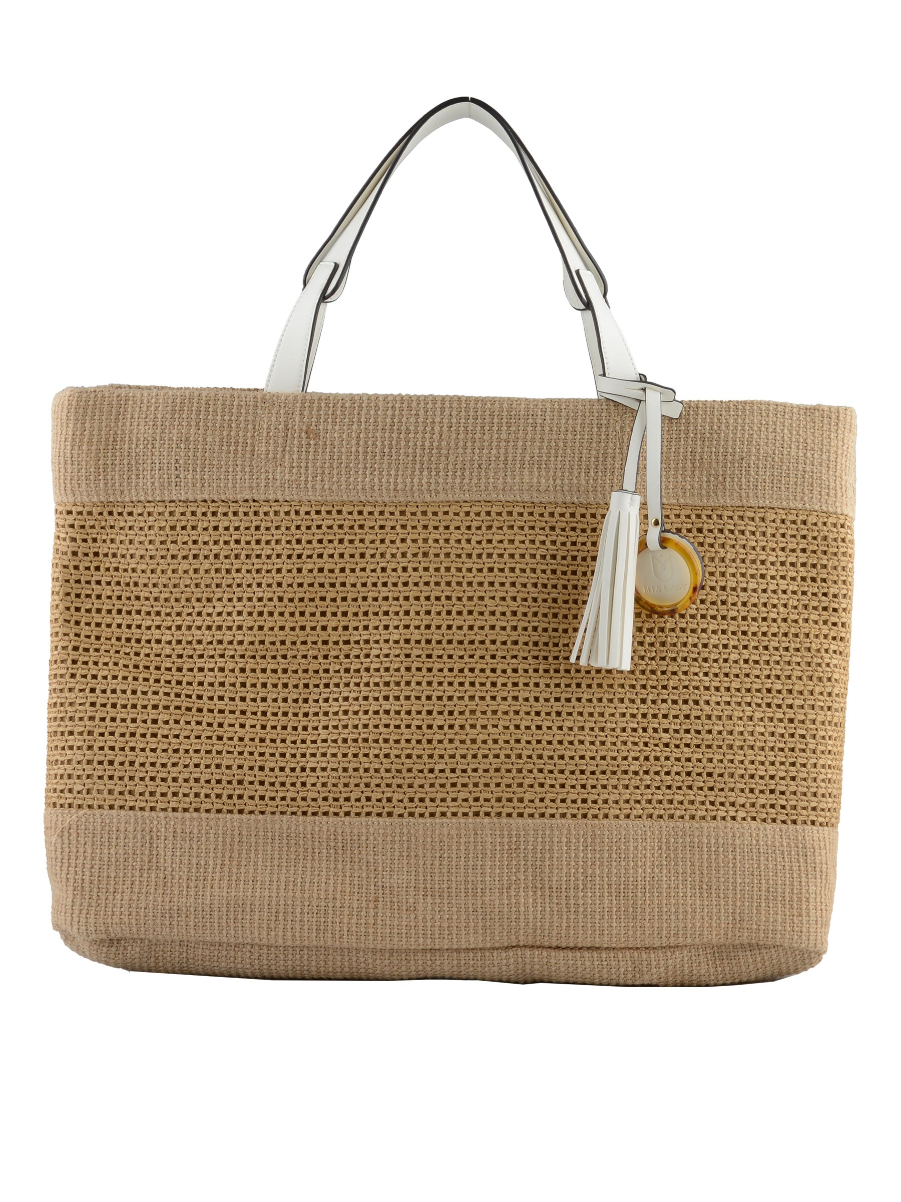 Kateleen - Sac shopping Beige/ Blanc