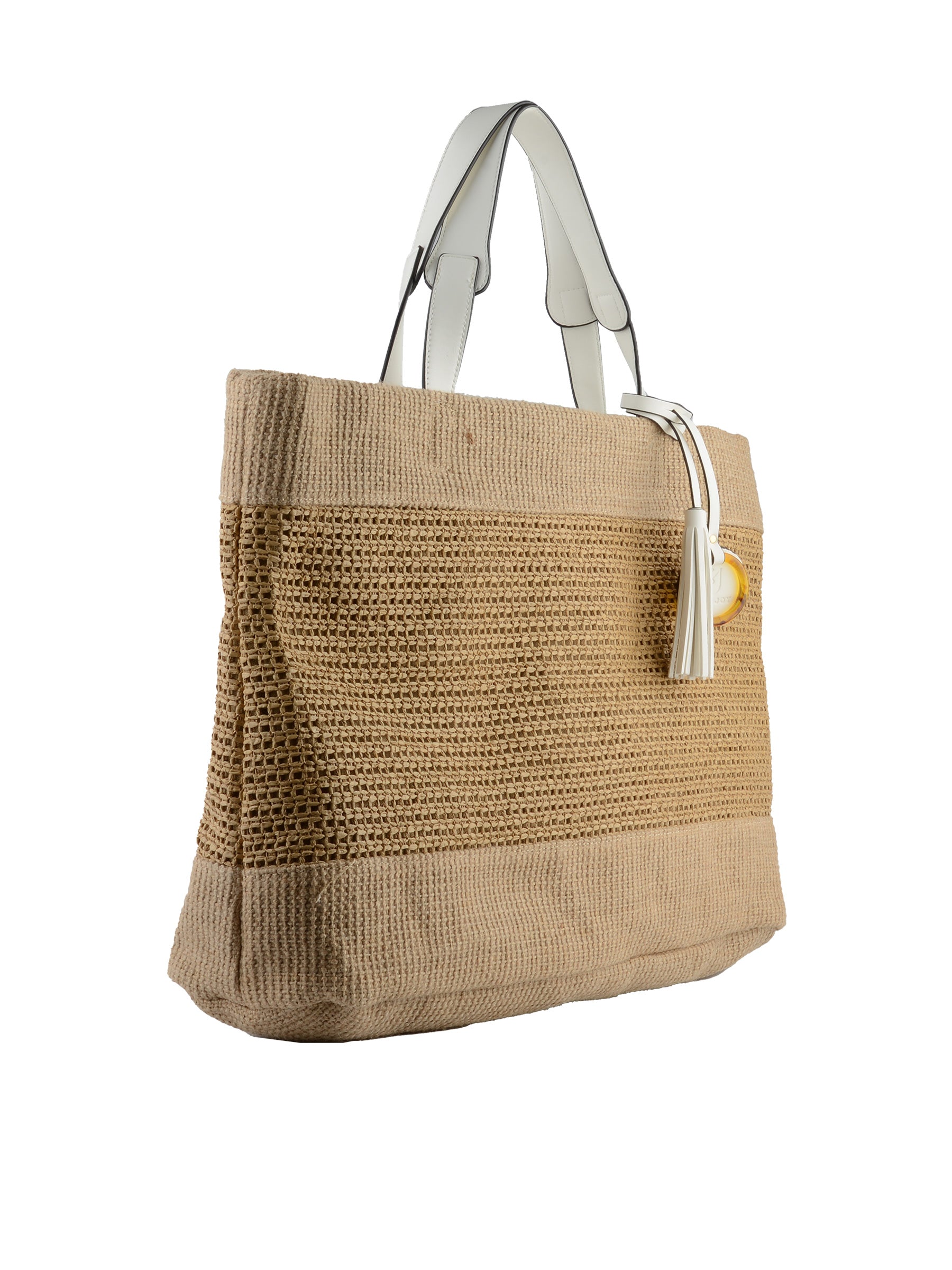 Kateleen - Sac shopping Beige/ Blanc