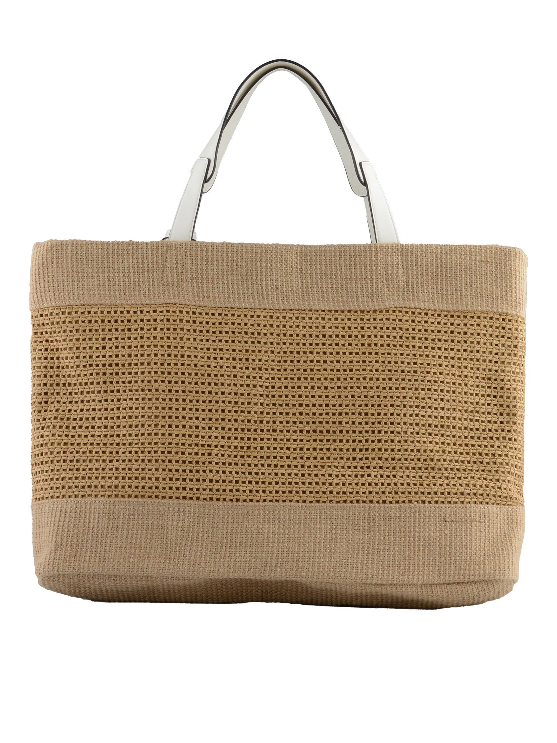 Kateleen - Sac shopping Beige/ Blanc